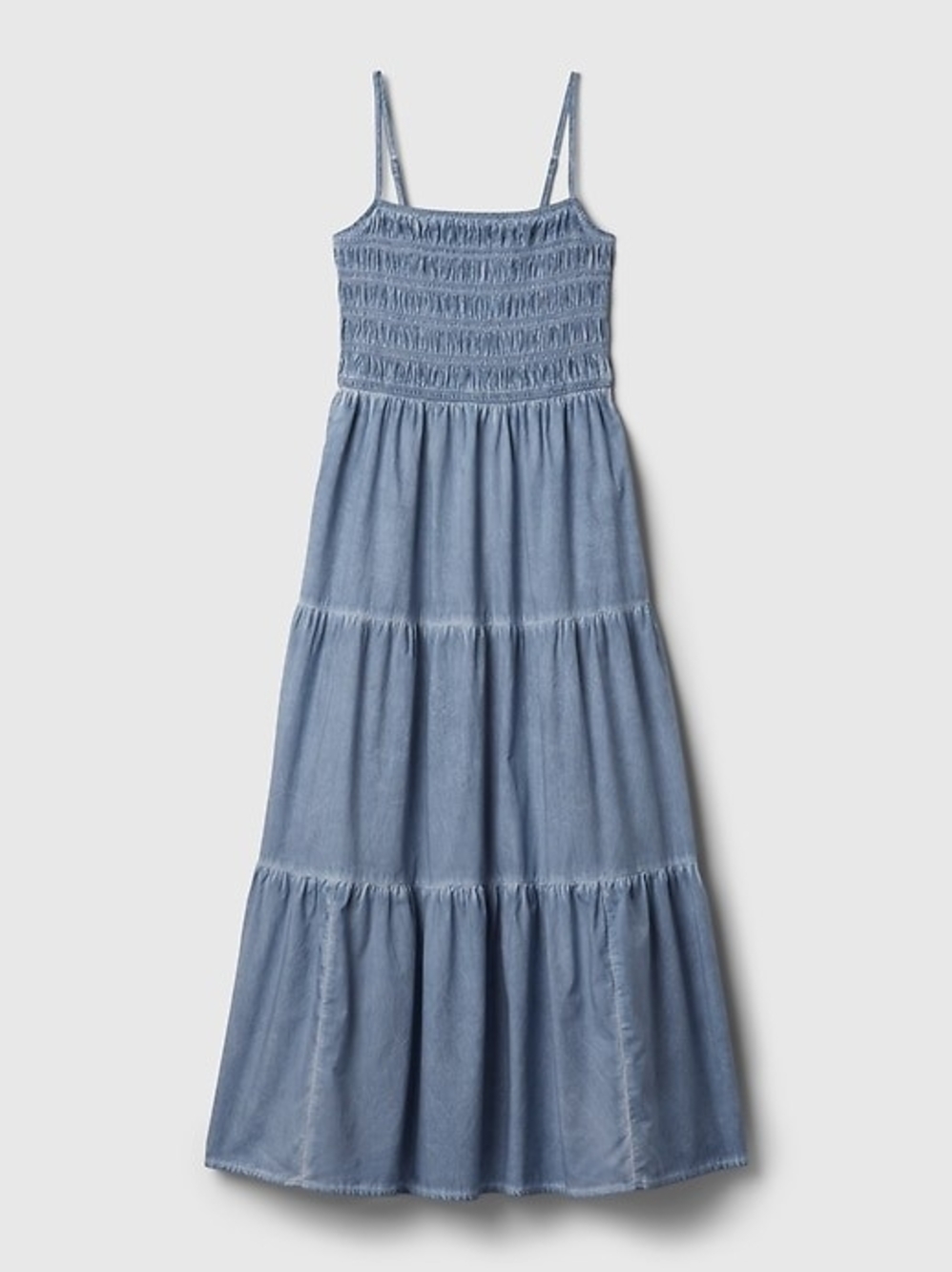 Gap Smocked Chambray Maxi Dress in Light Blue - Picture 4 of 10